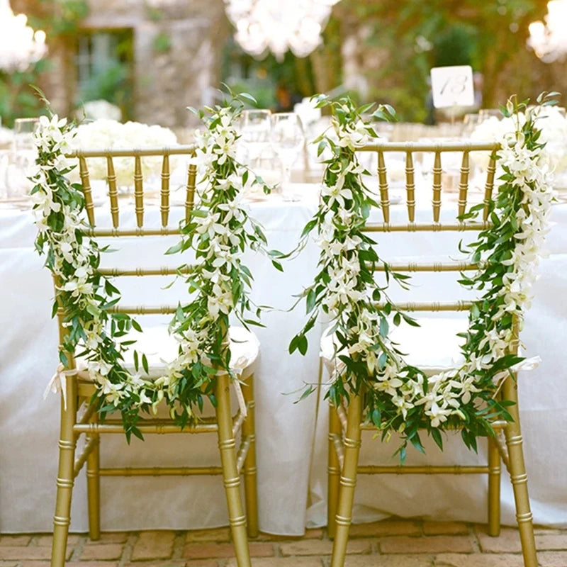 Wisteria Artificial Flower Vine Ivy Leaf Garland Silk Rose Flowers Rattan String Vine Wedding Arch Flower Home Garden Decoration