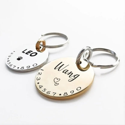 Personalized Pet ID Tag: Custom Engraved Necklace Charm for Dogs and Cats