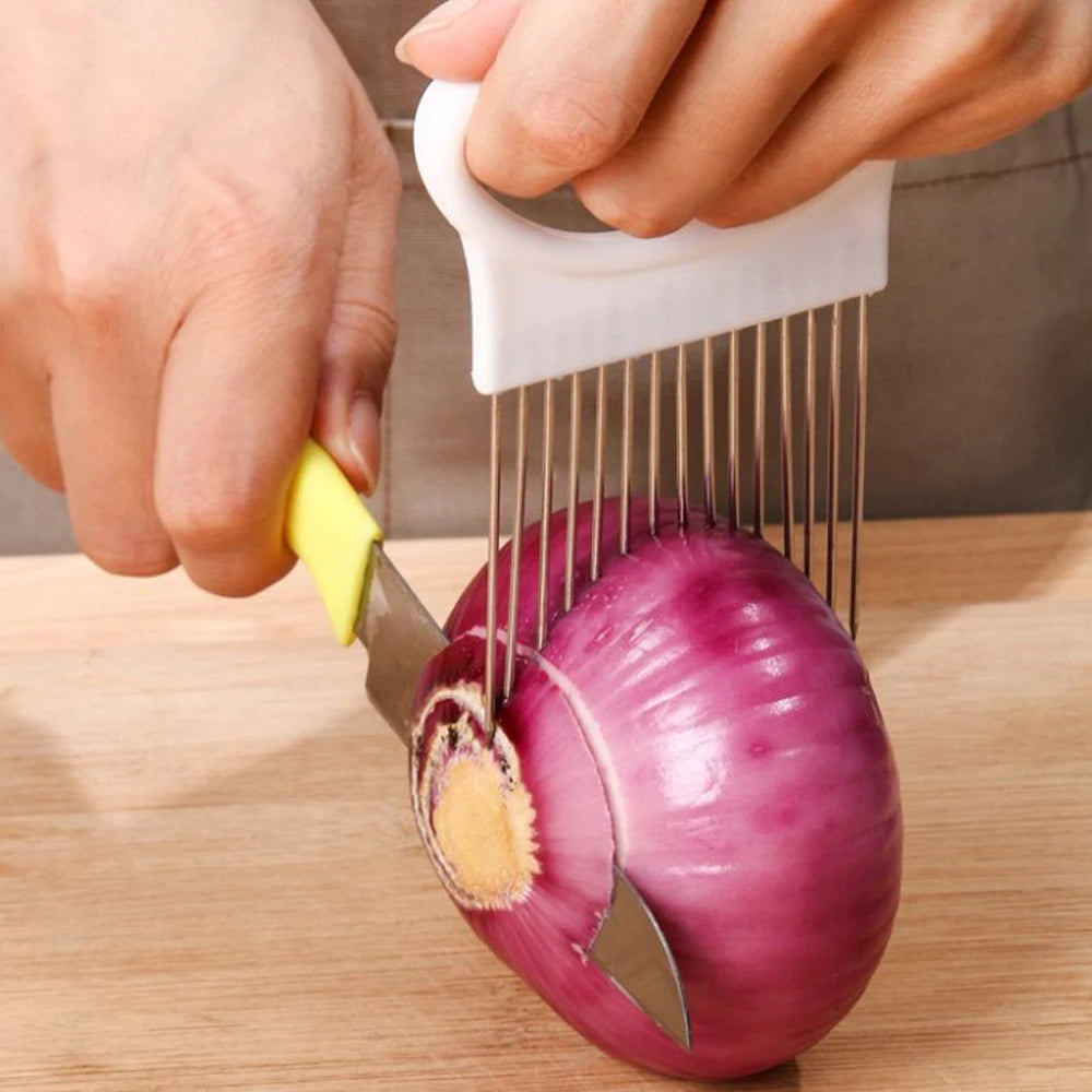 Stainless Steel Onion Needle Fork: Vegetable and Fruit Slicer for Kitchen