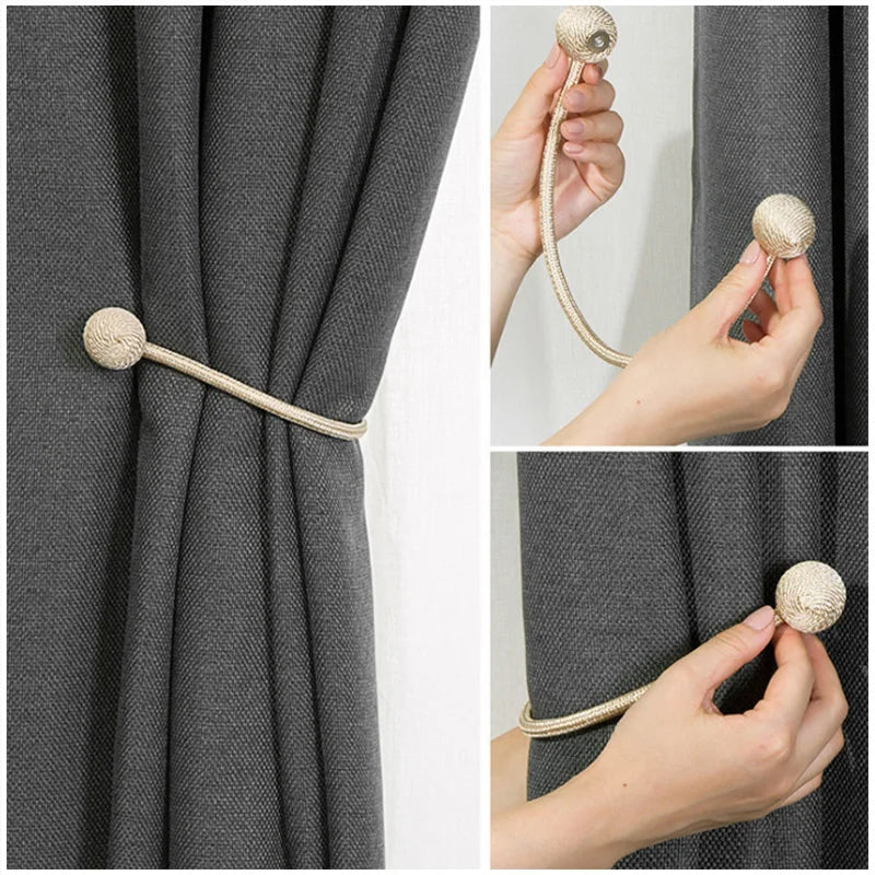 Magnetic Curtain Tieback: Decorative Buckle Holder for Polyester Curtains