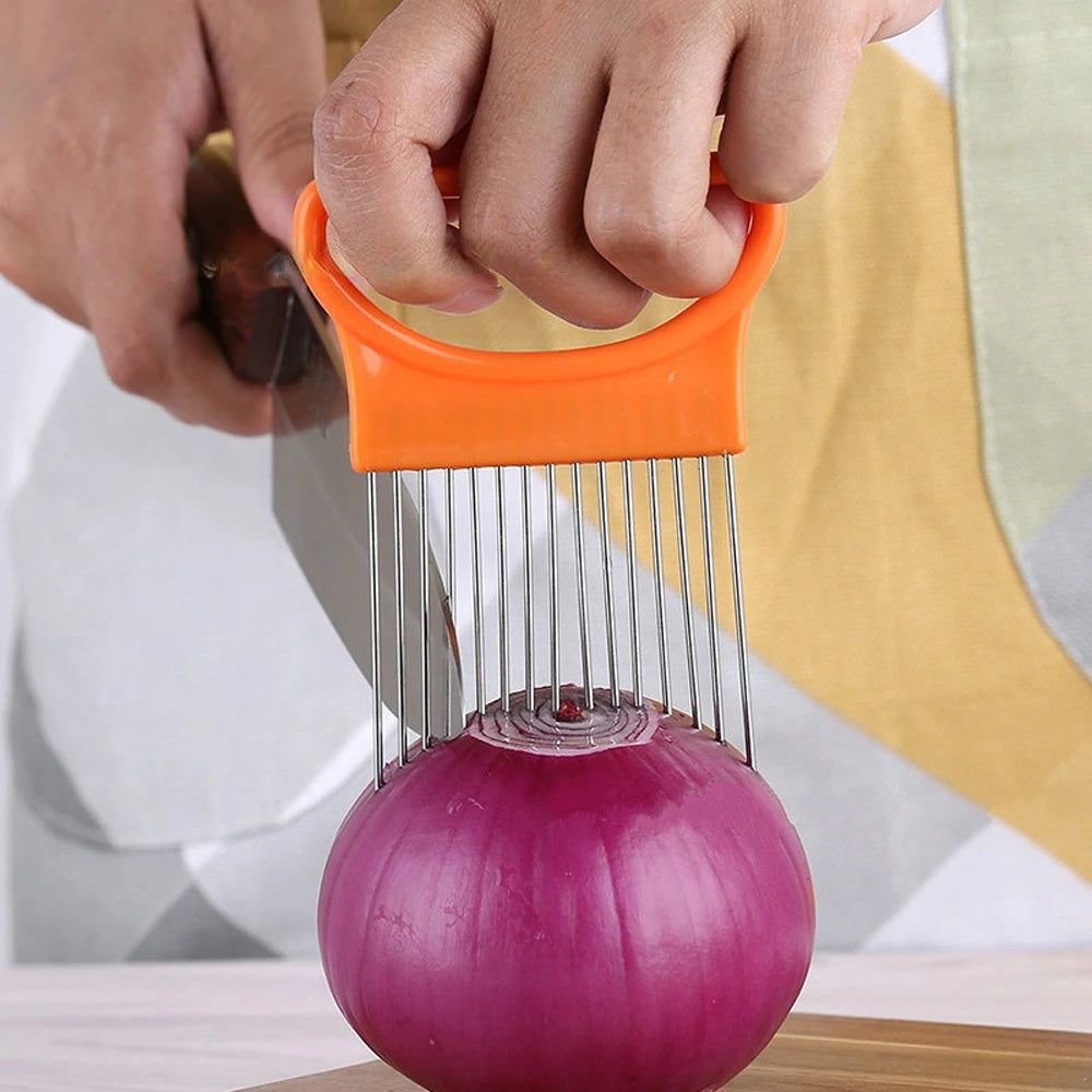 Stainless Steel Onion Needle Fork: Vegetable and Fruit Slicer for Kitchen