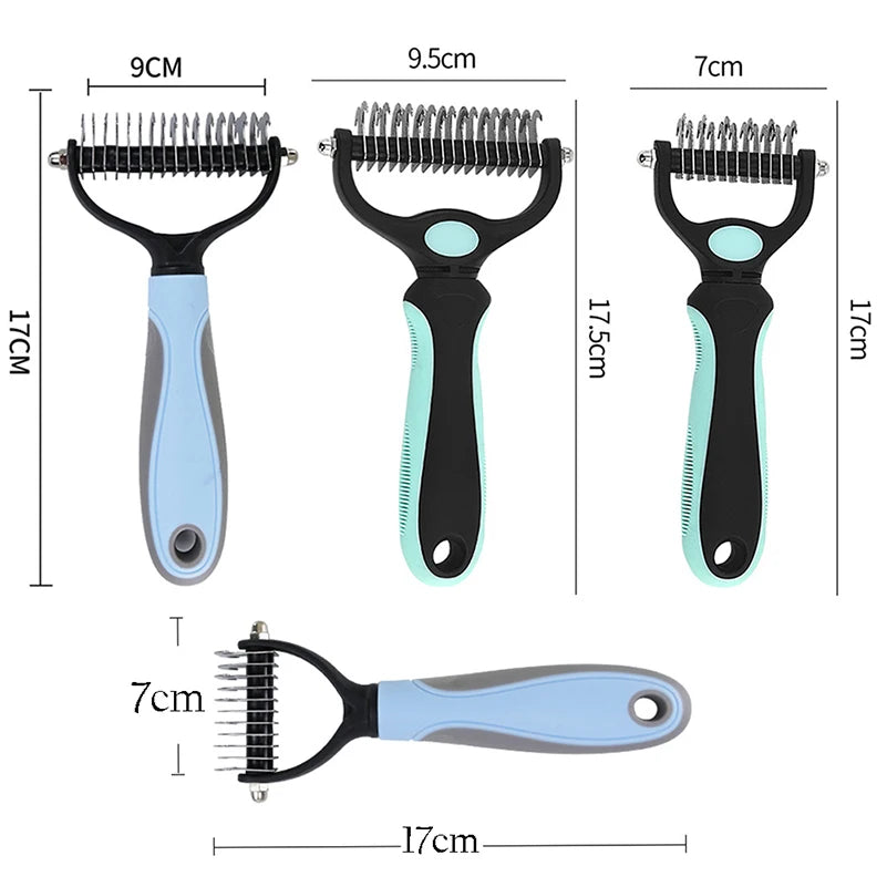 Professional Pet Deseeding Brush: Grooming Tool for Removing Dog and Cat Hair Knots