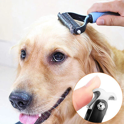 Professional Pet Deseeding Brush: Grooming Tool for Removing Dog and Cat Hair Knots