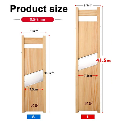 Wooden Vegetables Cutter,Adjustable Vegetable 0.5-7mm Slicer for Potato,Tomato and Onion Cabbage Shredder Chip Fruit Chopper