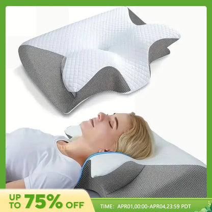 Butterfly Sleep Memory Neck Pillow: Slow Rebound Foam for Comfortable Orthopedic Support