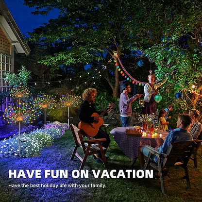 Solar LED Firework Fairy Lights - Outdoor Garden Décor