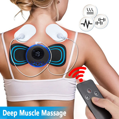 Neck Massager with EMS Muscle Stimulation: Electric Cervical Massage Patch for Pain Relief