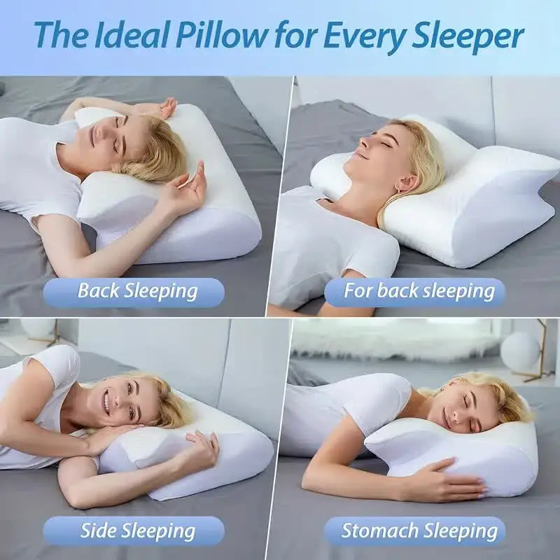 Butterfly Sleep Memory Neck Pillow: Slow Rebound Foam for Comfortable Orthopedic Support