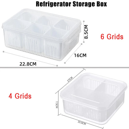 Refrigerator Storage Box: Clear Crisper Organizer for Food, Vegetables, and Fruits