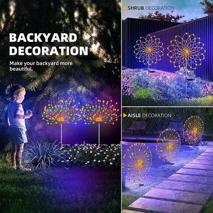 Solar LED Firework Fairy Lights - Outdoor Garden Décor