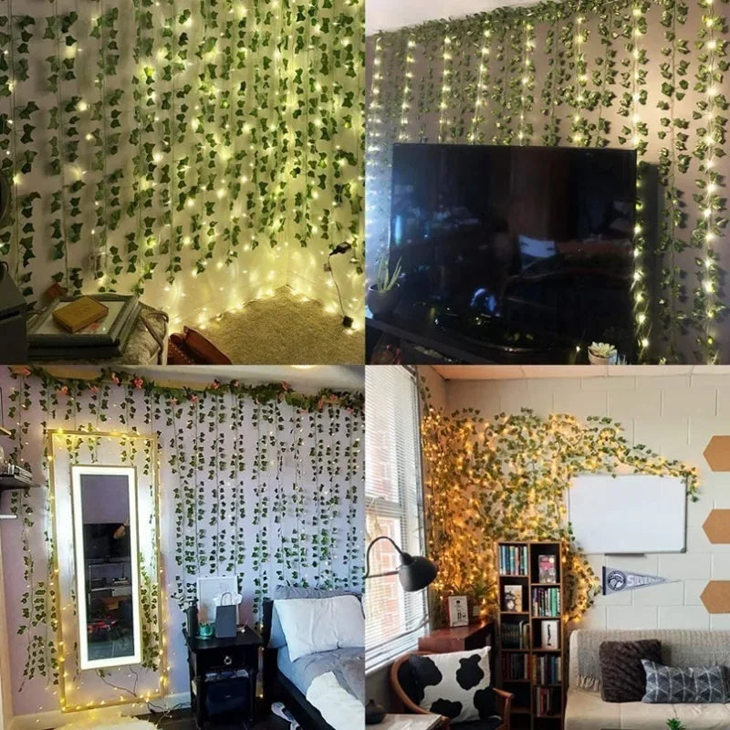 Artificial Green Silk Christmas Garland for DIY Home Decor