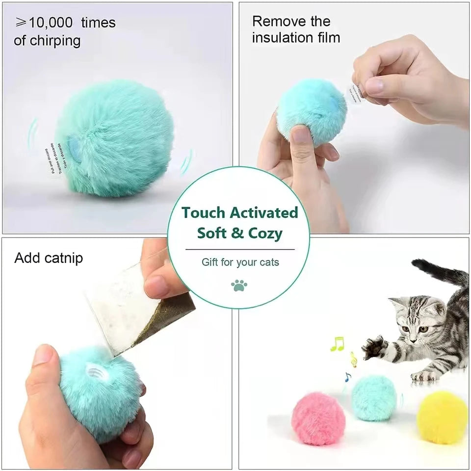 Interactive Plush Electric Cat Toy: Smart Ball with Catnip for Training and Play