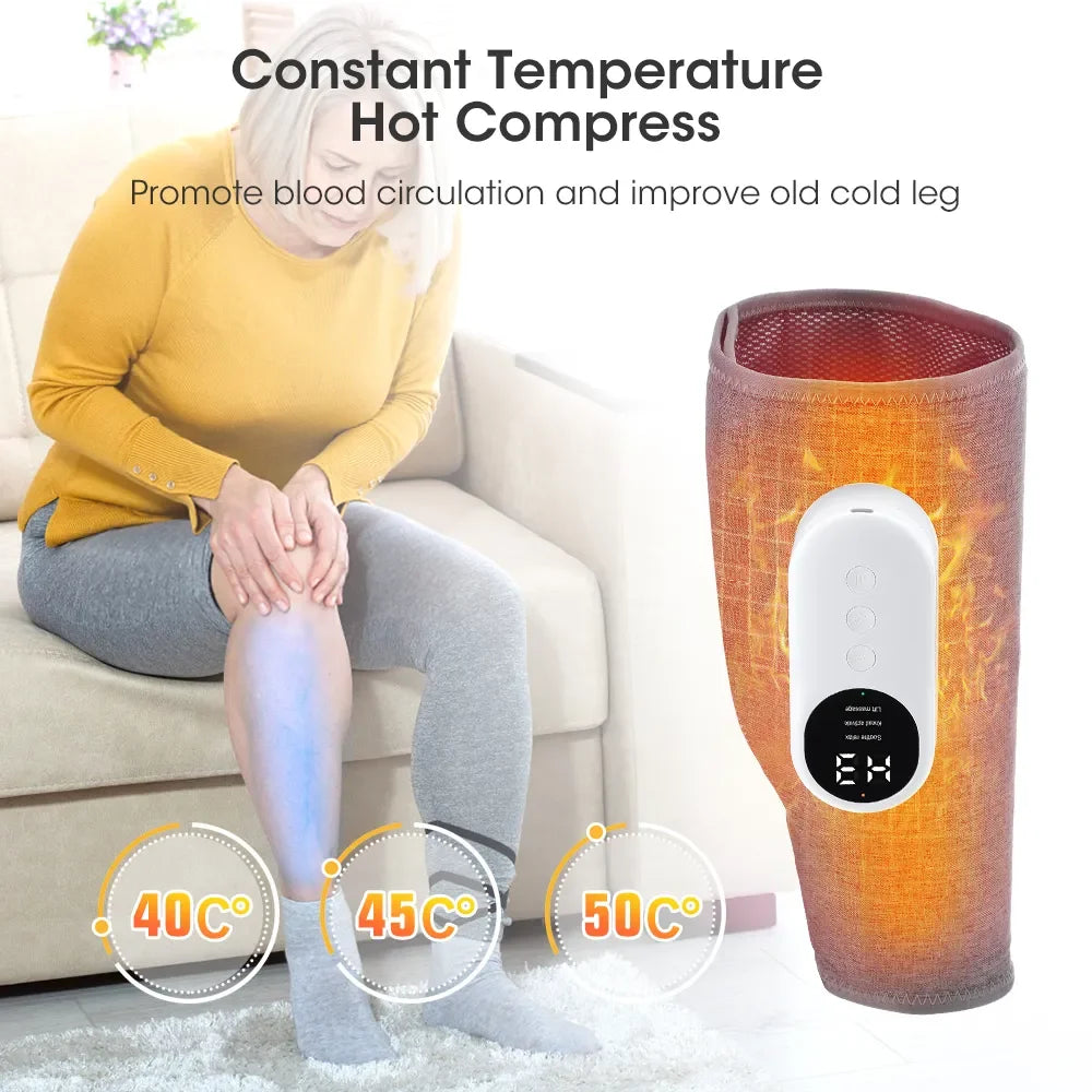 360° Air Pressure Leg Massager: Household Device for Relaxing Leg Muscles with Hot Compress