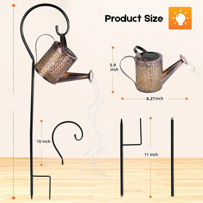 Solar Watering Can Light: Hanging LED Lamp for Outdoor Garden Decor