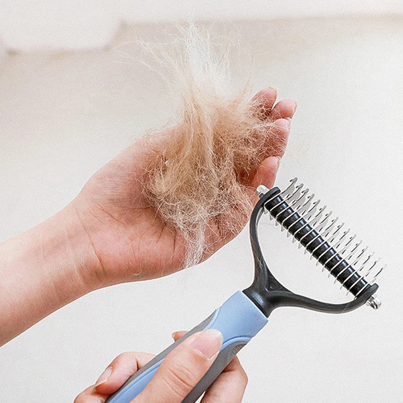 Professional Pet Deseeding Brush: Grooming Tool for Removing Dog and Cat Hair Knots