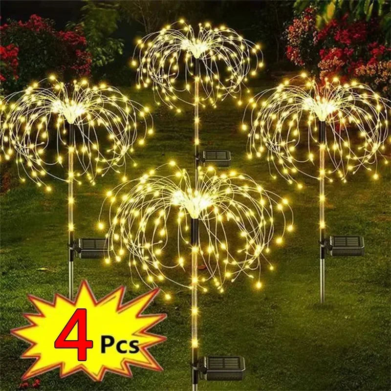 Solar LED Firework Fairy Lights - Outdoor Garden Décor