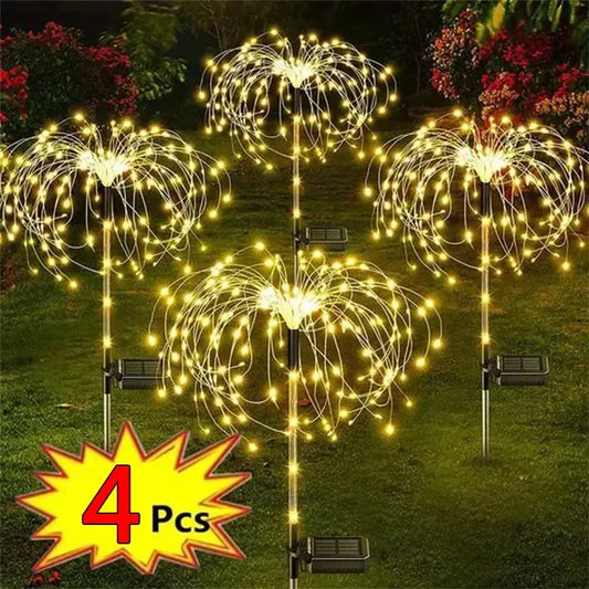 Solar LED Firework Fairy Lights - Outdoor Garden Décor