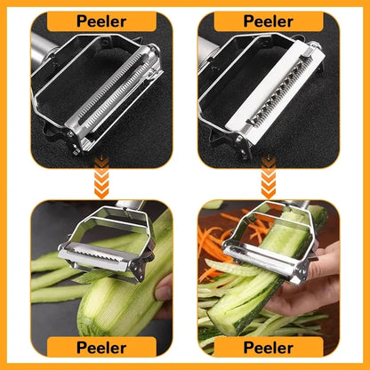 Stainless Steel Double-Head Vegetable Peeler: Multi-Function Kitchen Tool