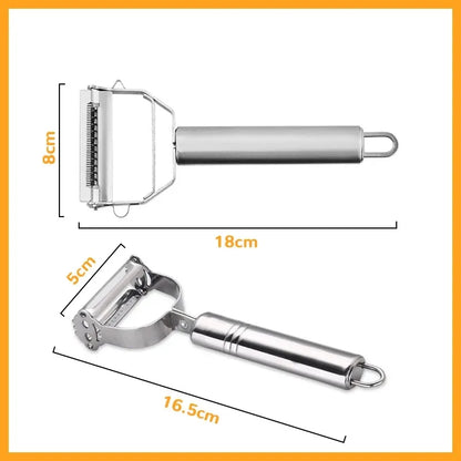 Stainless Steel Double-Head Vegetable Peeler: Multi-Function Kitchen Tool