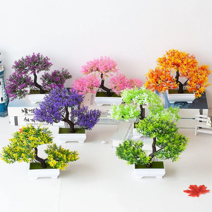 Artificial Bonsai Plant: Plastic Small Tree Pot for Home Decor