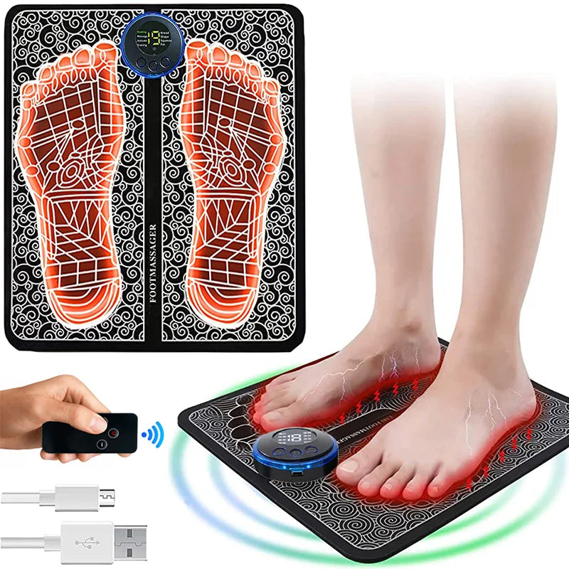 Rechargeable EMS Foot Massager Mat: Relieve Sore Feet at Home