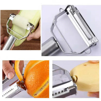 Stainless Steel Double-Head Vegetable Peeler: Multi-Function Kitchen Tool