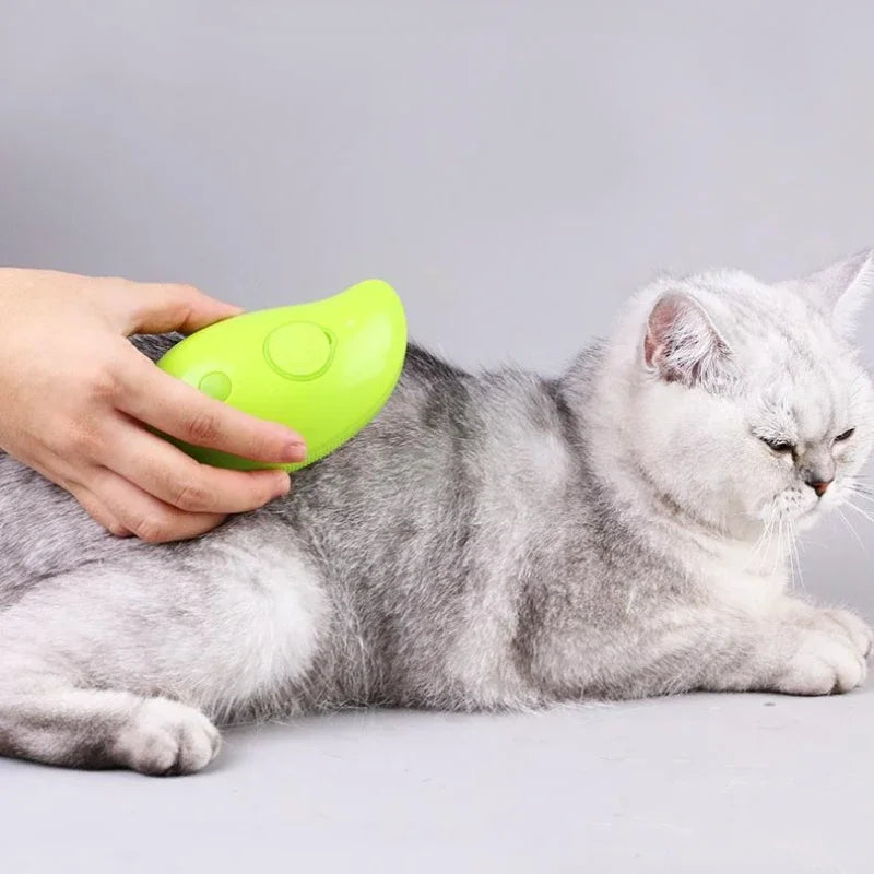 3-in-1 Electric Steamy Cat and Dog Brush: Pet Grooming and Hair Removal