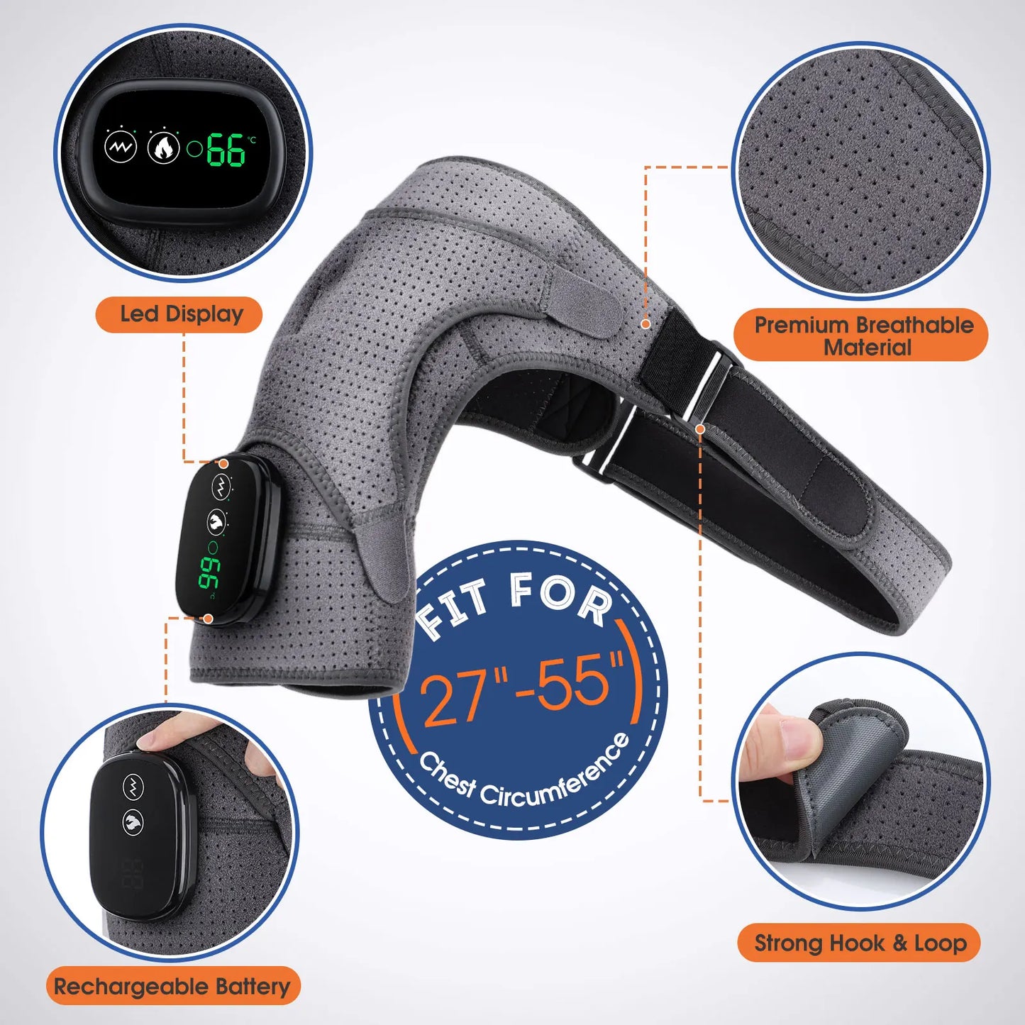 Heating Shoulder Massage Support: Adjustable Electric Belt for Arthritis & Joint Injury