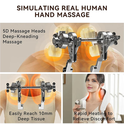 5D Shiatsu Neck Massager: Relieve Shoulder Pain with Heating