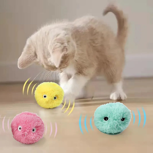 Interactive Plush Electric Cat Toy: Smart Ball with Catnip for Training and Play