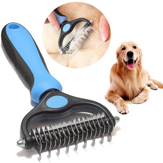 Professional Pet Deseeding Brush: Grooming Tool for Removing Dog and Cat Hair Knots