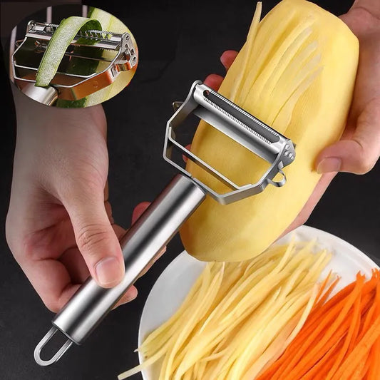 Stainless Steel Double-Head Vegetable Peeler: Multi-Function Kitchen Tool